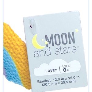 Lovely Moon/Stars Blanket 12”X12”. Ages 0+